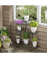 Unho Multilayer 6 Tier Plant Stand Metal Flower Rack Stand Display Holder Garden