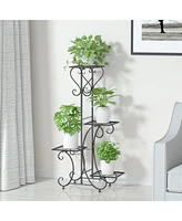 Unho 4 Tier Plant Stand Outdoor Garden Metal Flower Display Rack Shelf Home Decor