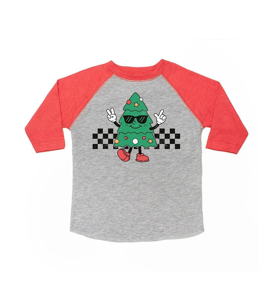 Sweet Wink Toddler Boys Christmas Tree Dude 3/4 Sleeve Shirt