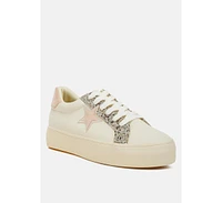 London Rag Bomber Metallic Star Glitter Sneakers