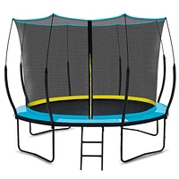 Slickblue 10FT Recreational Trampoline with Enclosure, Safe Jump for Kids & Adults, Fiberglass Poles Design