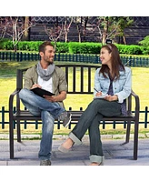 Sugift 50 Inch Patio Garden Bench Loveseats for Outdoor