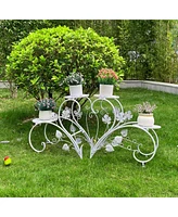 Unho Classic Art Metal Plant Stand Flower Pots Holder Rack Plant Garden Balcony Patio