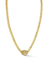 Rachel Zoe 18K Gold Plated Pave Mariner Curb Chain Necklace