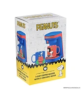 Uncanny Brands Peanuts Single Cup Coffee Maker Gift Set with 2 Mugs - Kitchen Appliance