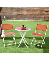 Sugift 3 Pieces Patio Folding Bistro Set for Balcony or Outdoor Space