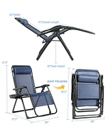 Sugift Oversize Lounge Chair with Cup Holder of Heavy Duty for outdoor