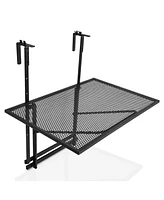 Sugift Railing Folding Table with 5-Level Adjustable Heights