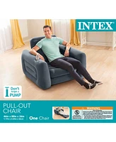 Intex Inflatable Pull Out Sofa Chair Sleeper with Twin Sized Air Bed Mattress