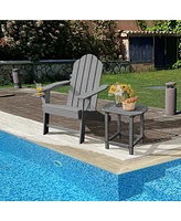 Vebreda Outdoor Adirondack Chair with Built-in Cup Holder for Backyard Porch