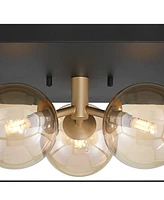 Possini Euro Design Possini Euro Garvin 14 1/2" Wide Black 3-Light Led Ceiling Light