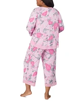 Ellen Tracy Plus Printed Cropped Pajama Set