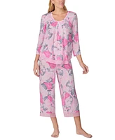 Ellen Tracy Women's Printed Cropped Pajama Set