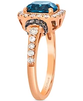 Le Vian London Blue Topaz (2-1/2 ct. t.w.) & Diamond (3/4 ct. t.w.) Statement Ring in 14k Rose Gold