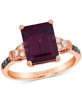 Le Vian Rhodolite (3-5/8 ct. t.w.) & Diamond (1/6 ct. t.w.) Statement Ring in 14k Rose Gold