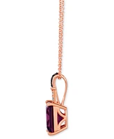 Le Vian Rhodolite (3-5/8 ct. t.w.) & Diamond (1/20 ct. t.w.) 20" Adjustable Pendant Necklace in 14k Rose Gold