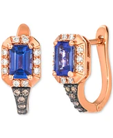 Le Vian Tanzanite (1 ct. t.w.) & Diamond (1/4 ct. t.w.) Hoop Earrings in 14k Rose Gold