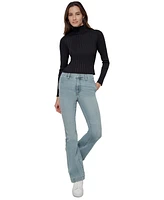 Dkny Jeans Petite Ribbed Mock-Neck Sweater