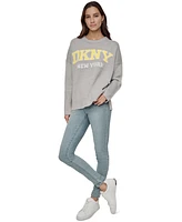 Dkny Jeans Petite Varsity Logo Crewneck Sweater