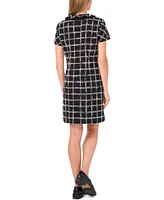 CeCe Women's Necktie Tweed Shift Mini Dress