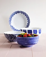 Vietri Santorini Dot Large Footed Serving Bowl