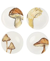 Vietri Autunno Assorted Mushroom Canape Plates, Set of 4