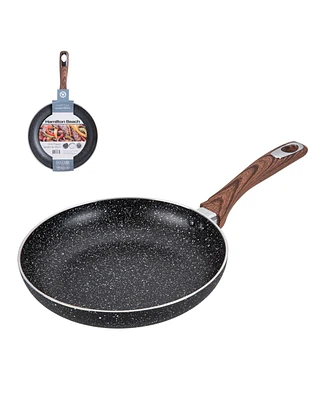 Hamilton Beach Fry Pan 10-Inch, Nonstick with Marble Coating, Wood like Soft Touch Handle, Non-Stick Granite Fry Pan Egg Pan Omelet Pans, Stone Cookwa