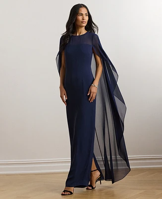 Lauren Ralph Women's Cape Georgette Gown