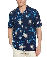 Cubavera Men's Short Sleeve Button-Front Floral Print Camp Shirt