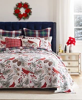 Greenland Home Cardinal Plaid Holiday 3-Pc. Quilt Set