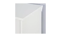 Slickblue Wooden Shoe Cabinet for Entryway, White Shoe Storage Cabinet with 3 Flip Doors