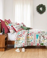 Levtex Merry Bright Santa Claus Lane Reversible 3-Pc. Duvet Cover Set