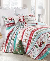 Levtex Merry Bright Ho Ho Holidays Reversible -Pc. Quilt Set