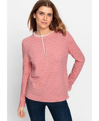 Olsen Women's Drawstring Neck Melange Sweater