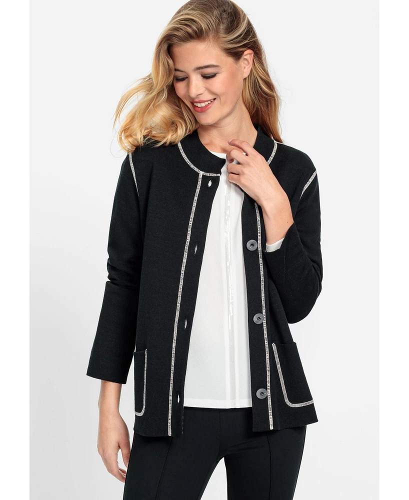 Olsen Women's Contrast Trim Cardigan