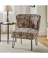 Sakari Contemporary and Classic Accent Chair with Floral Pattern