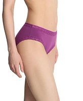 Natori Women's No-show Pima Cotton Bliss Girl Brief With Lace