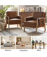 Olivia Farmhouse Armchair with Solid Wood Frame