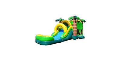 JumpOrange Commercial Grade Inflatable Tropical Aloha Bounce House & Slide Combo with Air Blower, Party Combo Moonwalk, 100% Pvc Vinyl