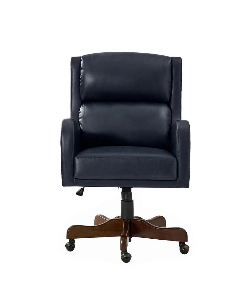 Clemant Transitional Leather Executive Task Chair with Adjustable Seat Height and Tilt Mechanism