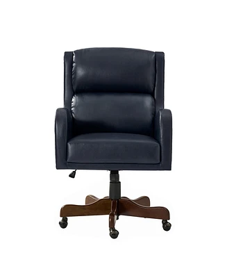 Clemant Transitional Leather Executive Task Chair with Adjustable Seat Height and Tilt Mechanism