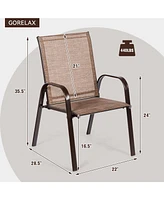 Sugift 2 Pieces Patio Outdoor Dining Chair with Armrest