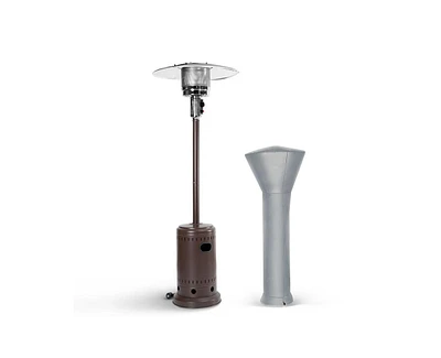 48000 Btu Propane Brown Patio Heater with Cover and Wheels