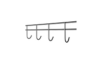 Slickblue 2Tier Rod Closet Organizer Garment Rack Clothes Storage Hanger Shelf Hooks Black