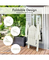 Sugift Foldable Weather Resistant Patio Chair with Built-in Cup Holder