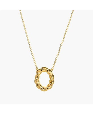 Bearfruit Jewelry Sterling Silver 18k Gold Plated Eliana Circle Necklace