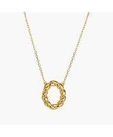 Bearfruit Jewelry Sterling Silver 18k Gold Plated Eliana Circle Necklace 20"-22"