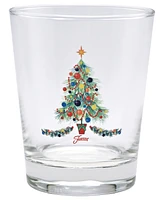 Fiesta Christmas Tree Dof Double Old-Fashioned Glass, Set of 4