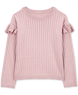 Carter's Little & Big Girls Ruffled Ribbed Cotton Sweater