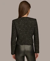 Donna Karan New York Women's Zipper-Front Tweed Jacket